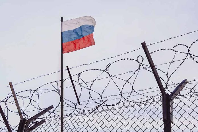 Russian Flag, Barbed Wire