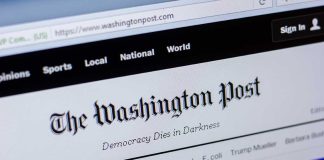 The Washington Post website homepage screenshot.