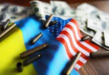 Flags and bullets on a table