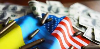 Flags and bullets on a table