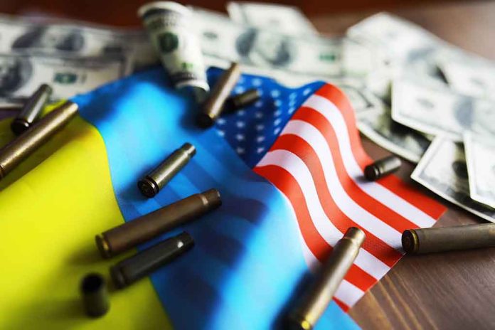 Flags and bullets on a table