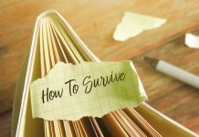 Open book with "How To Survive" note.